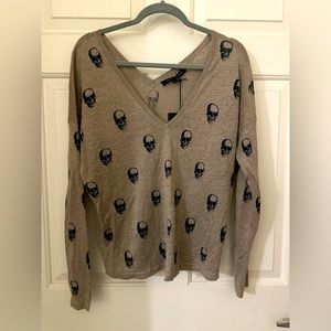NWT Skull Cashmere Linen Sweater Top M